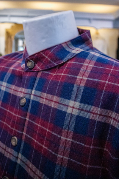 Flannel Nightshirt LV 10 -Maroon Navy Check